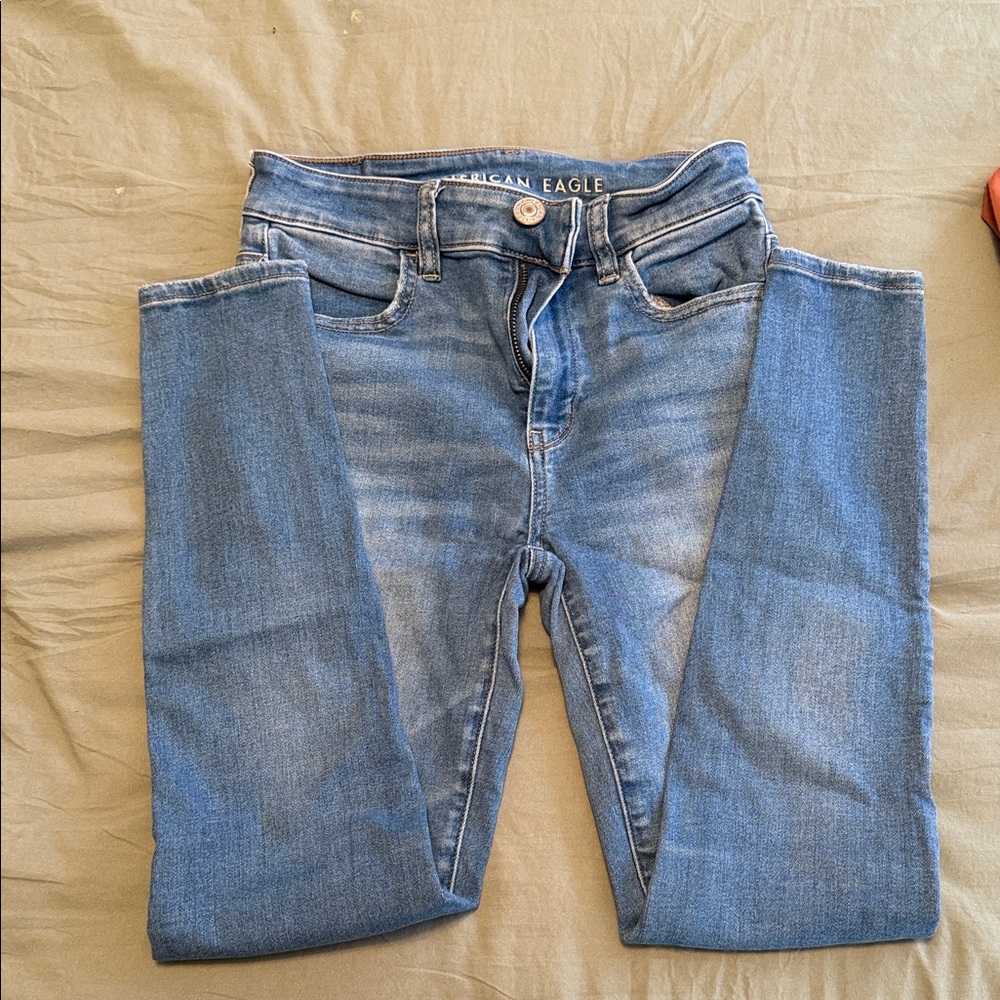American Eagle Outfitters Women's Light Blue Skinny Jeans